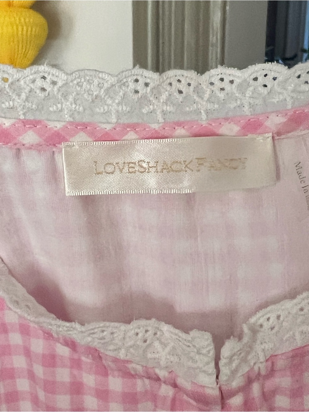 LoveShackFancy Gingham Ceronne Mini Dress in SunKissed Rose - Picture 9 of 14